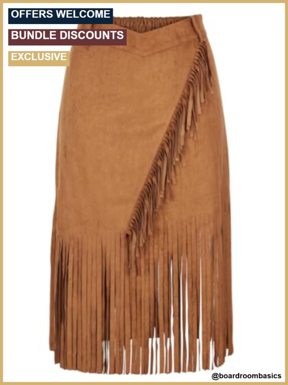 Boho Fringe Midi Skirt A-Line Festival Western Cowgirl Outfit